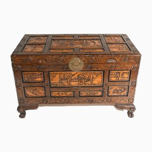 Chinese Carved Camphor Chest