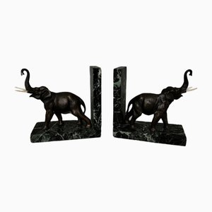 Bronze Elefanten Buchstützen von Carvin, 2 . Set