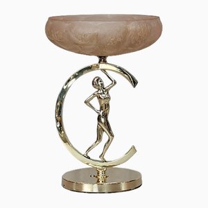 Lámpara de mesa Art Déco de latón, años 20