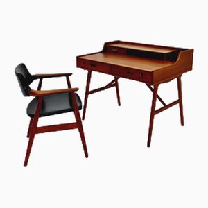 Danish Teak Freestanding Model 65 Desk by Arne Wahl Iverson, 1960s