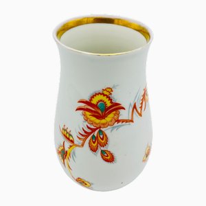 Vase Weiße Art Deco Vase mit Muster