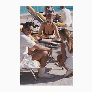 Slim Aarons, Scrabble in Palm Springs, Estate Stamped Photographic Print