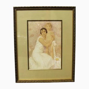 Gustave Lorain, Die Mutter und das Kind, 1930, Lithographie