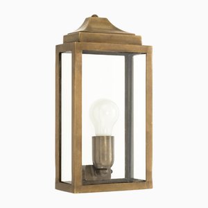 Small Rectangular Eden Wall Lantern in Amber Brass from Il Bronzetto