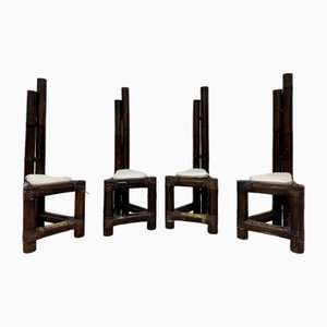 Vintage Bamboo Dining Chairs, 1960s, Set of 4