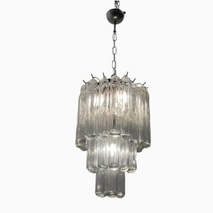 Murano Glass Tube Chandelier by Venini, 1970s
