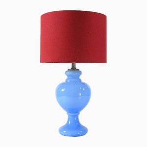 Danish Blue Glass Florence Table Lamp from Holmegaard, 1960s