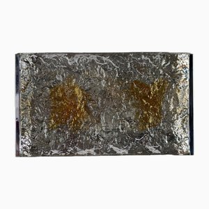 Vintage Wall Lamp in Aluminium & Glass, Italy, 1960s