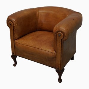 Poltrona vintage in pelle color cognac, Olanda