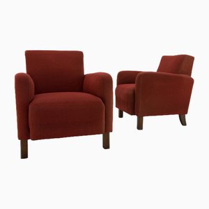 Set of Vintage Art Deco Lounge Chairs from Halabala, 1930s