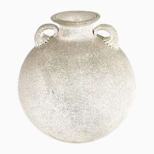 Mid-Century Italian Modern White Glass Vase or Amphora attributed to Sergio Asti, 1960s