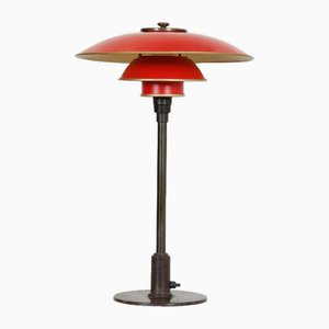 PH 3/2 Table Lamp with Red Shades by Poul Henningsen, 1950s