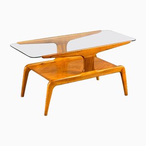 Sculptural Walnut Coffee Table attributed to Gio Ponti for Domus Nova, Italy, 1950s
