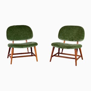 Set of Natural Beech Armchairs in the style of Alf Svensson