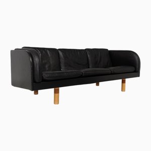 Danish Three-Seater Leather Sofa by Jørgen Gammelgaard, 1970s