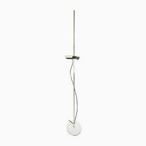 Lampada da terra 333 Dim in metallo cromato e bianco di Magistretti per Oluce, 1975