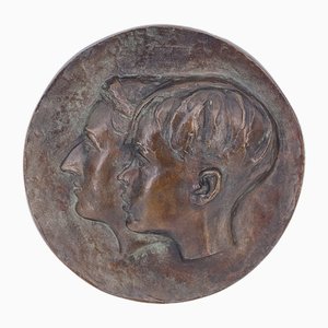 Medaglia di bronzo con ritratto in rilievo di Walter Kalot per W. Füssel, Berlino Charlottenburg, anni '50