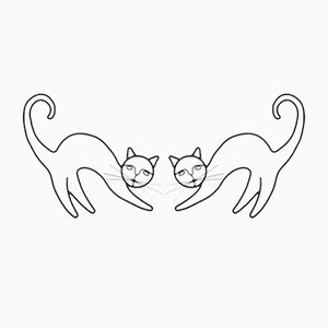 Oeuvres d'art Murales Mid-Century avec Chat, République Tchèque, 1950s, Set de 2