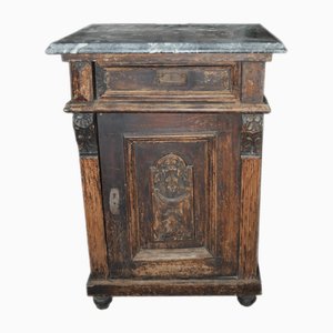 Antique German Marble Top Nightstand, 1890s