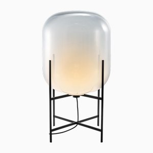 Oda Medium in Moonlight White and Black Floor Lamp by Sebastian Herkner for Pulpo