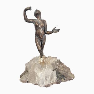 Simone Di Gesaro, Figurative Sculpture, 1920s, Bronze on Quartz Base