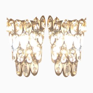 Crystal Wall Lights, Germany, 1960s, Set of 2