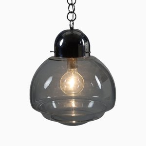 Vintage Ceiling Lamp in Chromed Metal Glass, 1960s