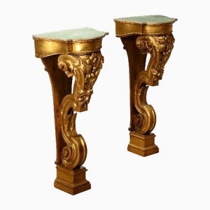 Antique Italian Shelves in Carved and Gilded Wood