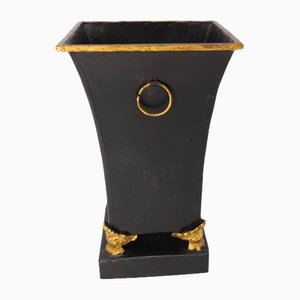 French Metal Pot Vase, 1980s