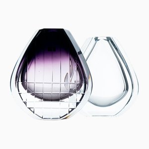 Clear and Amethist Crystal Vases from Baccarat, 1980, Set of 2