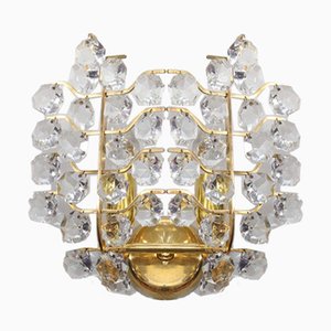 Crystal Glass Wall Sconce from Bakalowits und Söhne, 1950s