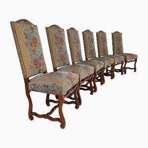 Os De Mouton Gobelinstühle aus Buche, 6 . Set