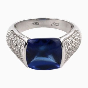 18k White Gold Ring with Diamonds and Tanzanite., 2000s