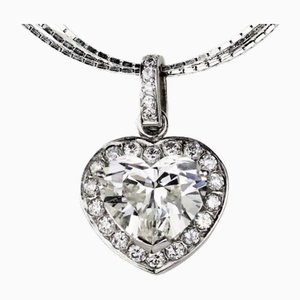 Herzanhänger aus 18 Karat Gold mit einem hervorragenden zentralen Diamanten von 3,02 Karat. Vicenza. Italien., 2000er Jahre
