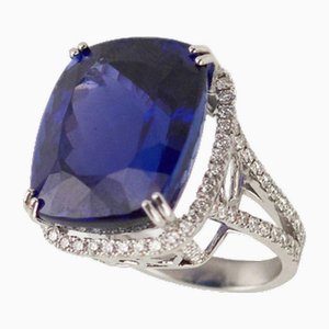 Gold Ring with Tanzanite and Diamonds., 2000s