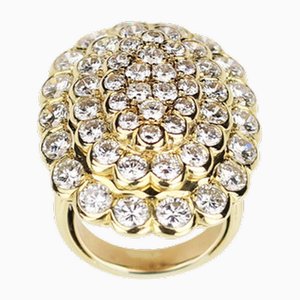 18k Yellow Gold Ring with Diamonds., 2000s