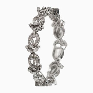 Bracelet en Or blanc avec Liens Fleur de Diamants, 2000s