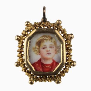 Double-Sided Gold Pendant with a Portrait Miniature.
