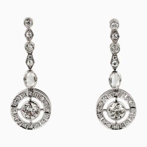 18 К Weißgold Ohrringe mit Diamanten., 2000er