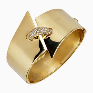 Bracciale in oro 18 carati con diamanti, anni 2000