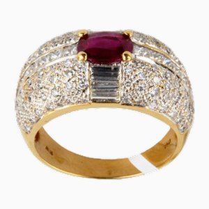Gold Ring with Ruby and Diamonds., 2000s