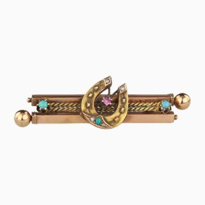 Russian Gold Brooch Horseshoe. moscow.1880-1889