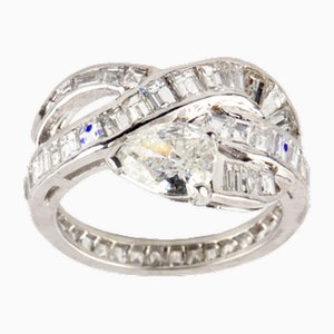 Ring in Platinum with Diamonds. Snake.