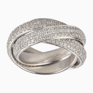 Anello in oro bianco 18k con diamanti, inizio XXI secolo
