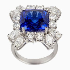 Gold Ring with Tanzanite and Diamonds., 2000s