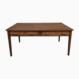 Vintage Farm Table with 2 Large Drawers, 1950s