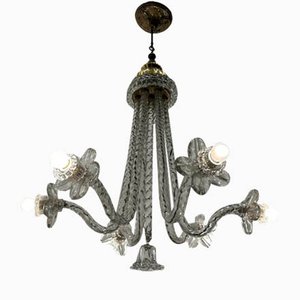 Venezianischer Art Deco Kronleuchter aus Muranoglas, 1940er