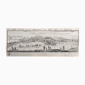 La perspective sud-est de la ville de Bristol par Samuel Buck, 1734