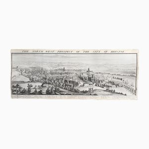 The North West Prospect of the City of Bristol by Samuel Buck, 1734