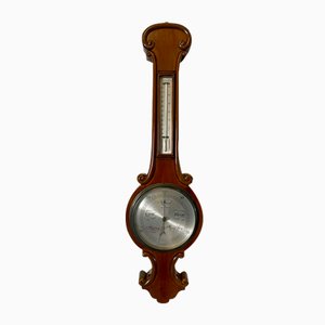 Victorian Mahogany Banjo Barometer by James H Kelly of Glasgow, 1880s